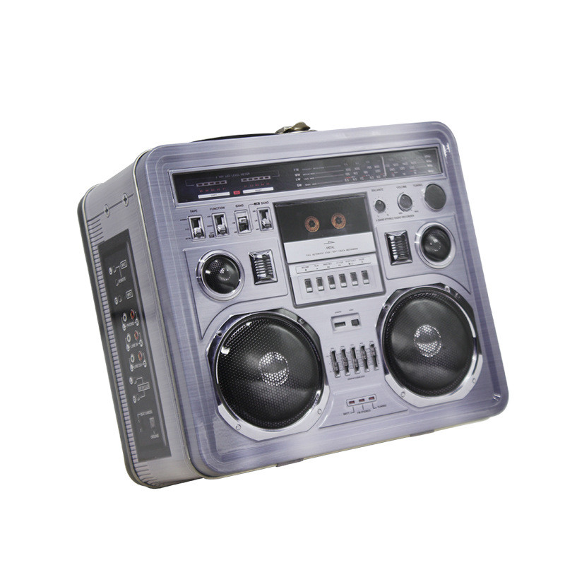 Custom Irregular Fancy Radio Shape Gift Candy Toy Package Tin Box Cookies Tinplate Packaging