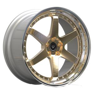 China 19inch Luxury 2 Piece Forged Wheels Light Gold Disc Polished Lips For Audi S3 wholesale