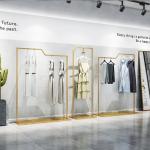 Freestanding Metal Clothing Rack MDF With Baking Paint Material