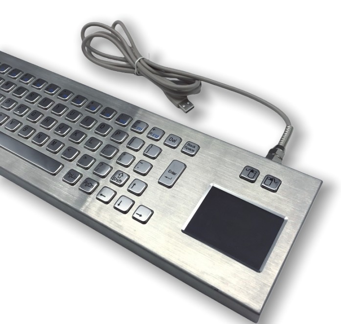 Industrial Stainless Steel Keyboard With Touchpad For PC USB Port Type A Interface