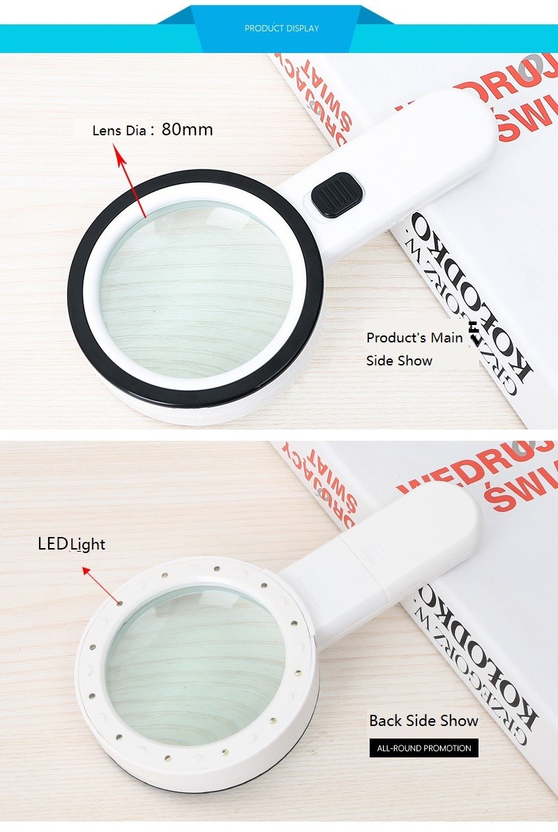 10X High Handheld Magnifying Glass with LED and UV Light,Illuminated Magnifier for Reading,Inspection,Exploring,Hobbies