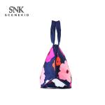Large Capacity Flower Print Thermal Neoprene Lunch Tote