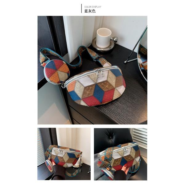 AUTUMN AND WINTER RETRO CROSSBODY BAG BAG FEMALE BAG FASHION CHEST CROSSBODY BAG NEW NICHE DESIGN MOBILE PHONE RETRO FAN