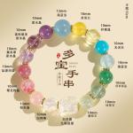 Crystal Gemstones Bracelet,Anxiety Stress Relief Bracelet Handmade Purple