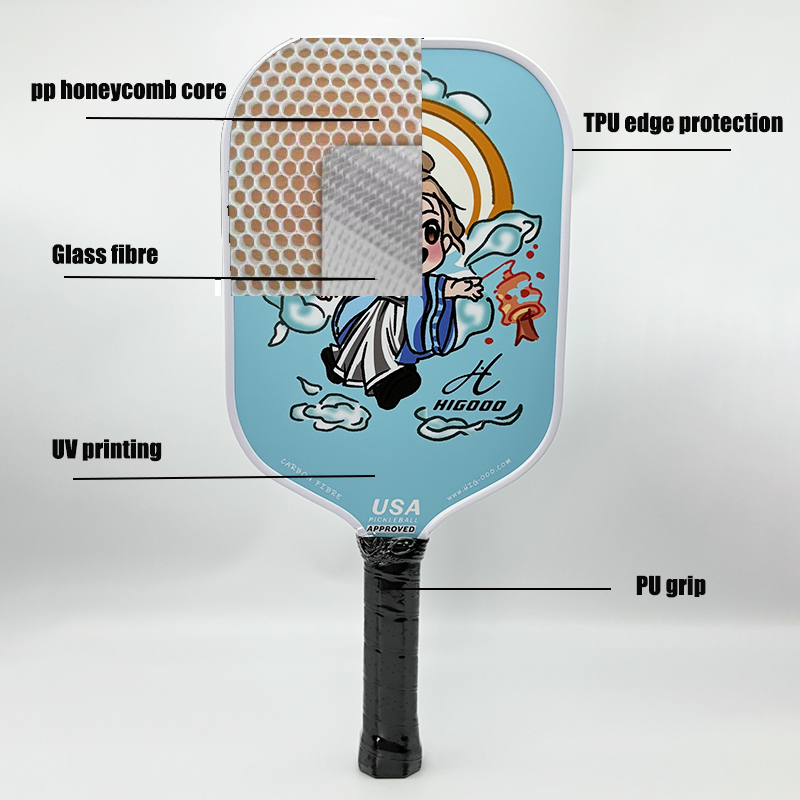 Persius Shape Glass Fibre Pickleball Paddle 13mm Thickness 41.8cm Length 225g ±10g Weight