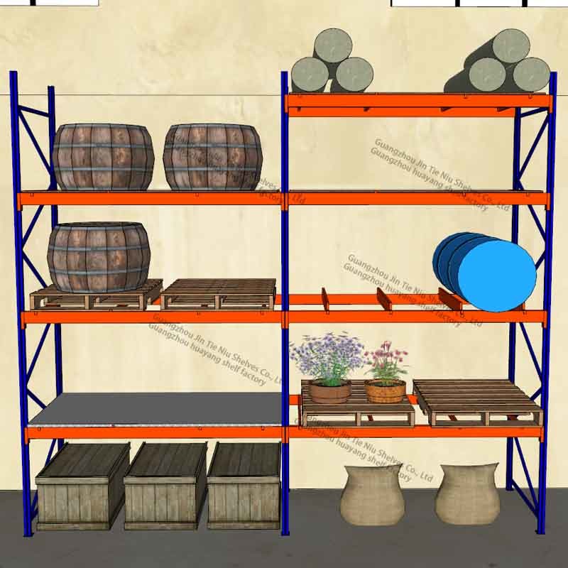 4 Tier CE Factory Pallet Racking 3T Commercial Shelving Units