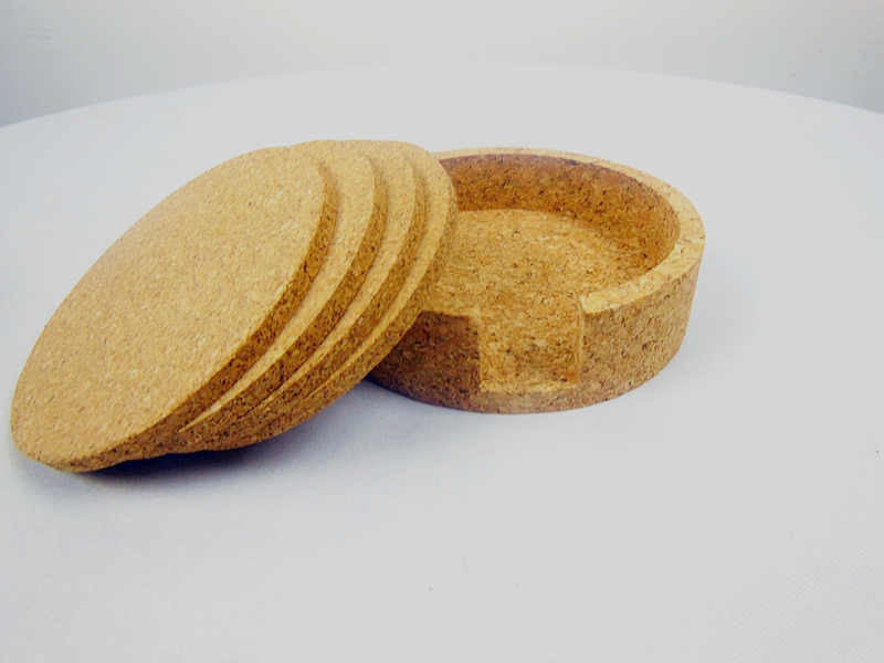 HOT SALE 4'' Round Cork Coaster Set of 4 With Holder Cork for Bar or Home Decoration