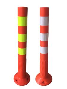 China 30inch Orange Road Safety Warning Post Flexible Traffic Pole wholesale