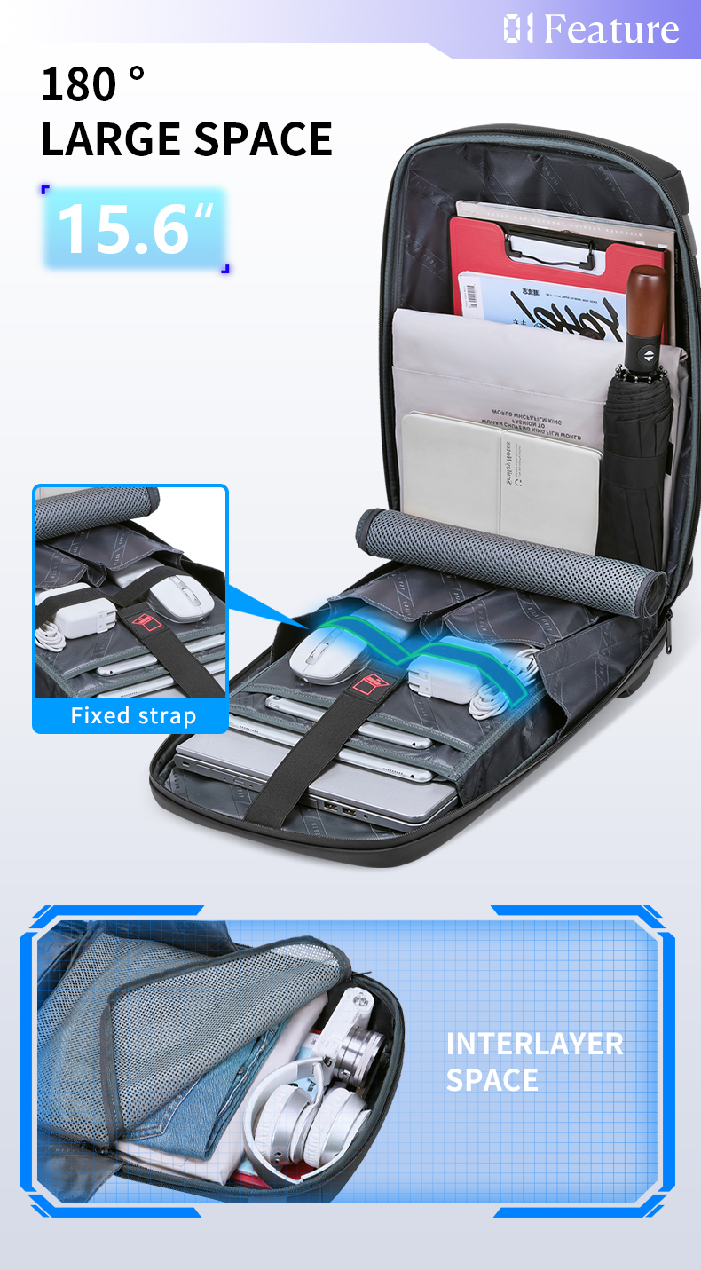 Soft Handle Laptop Water Resistant Backpack For Work Thread Pattern Type