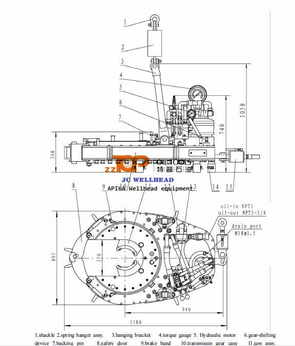 Hydraulic Casing / Tubing Power Tong For Oilfield Handling Tools