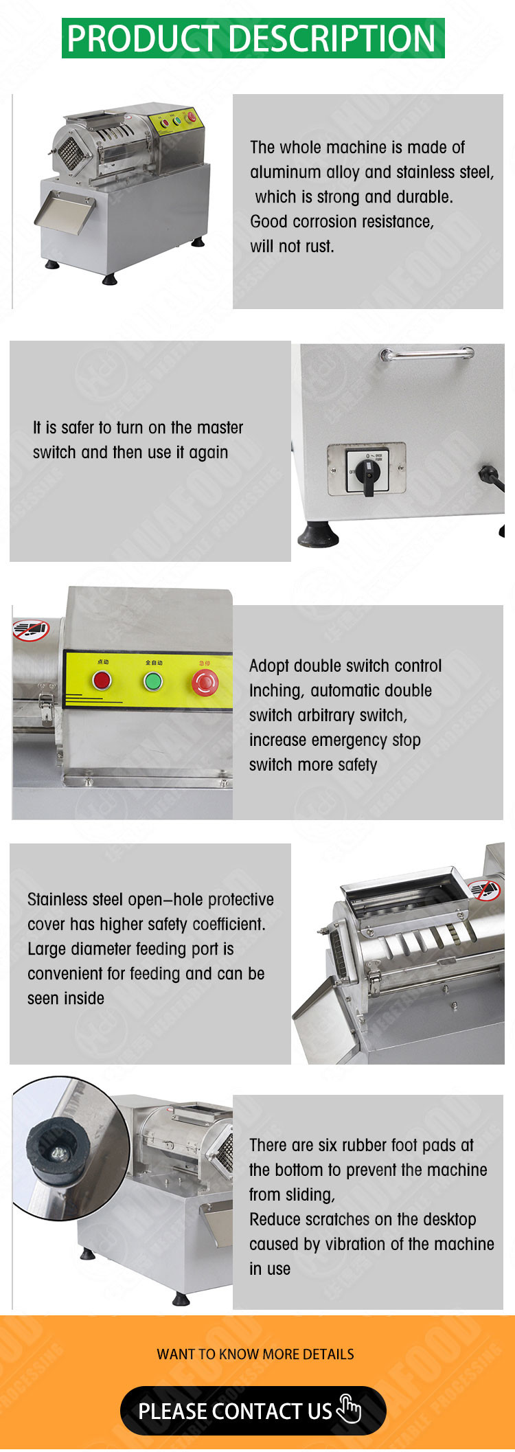 AC220V SUS304 Fruit Vegetable strip cutting machine 53KG