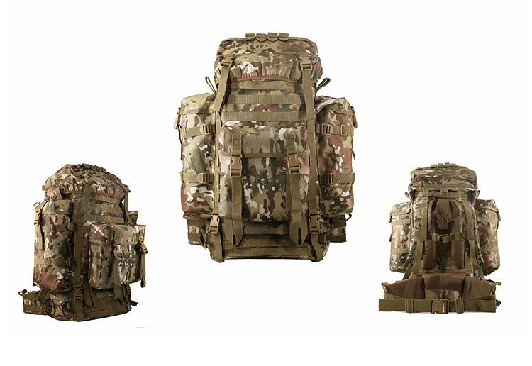 Zipper Closure Outdoor Training Backpack with Molle System and Water Bottle Holder