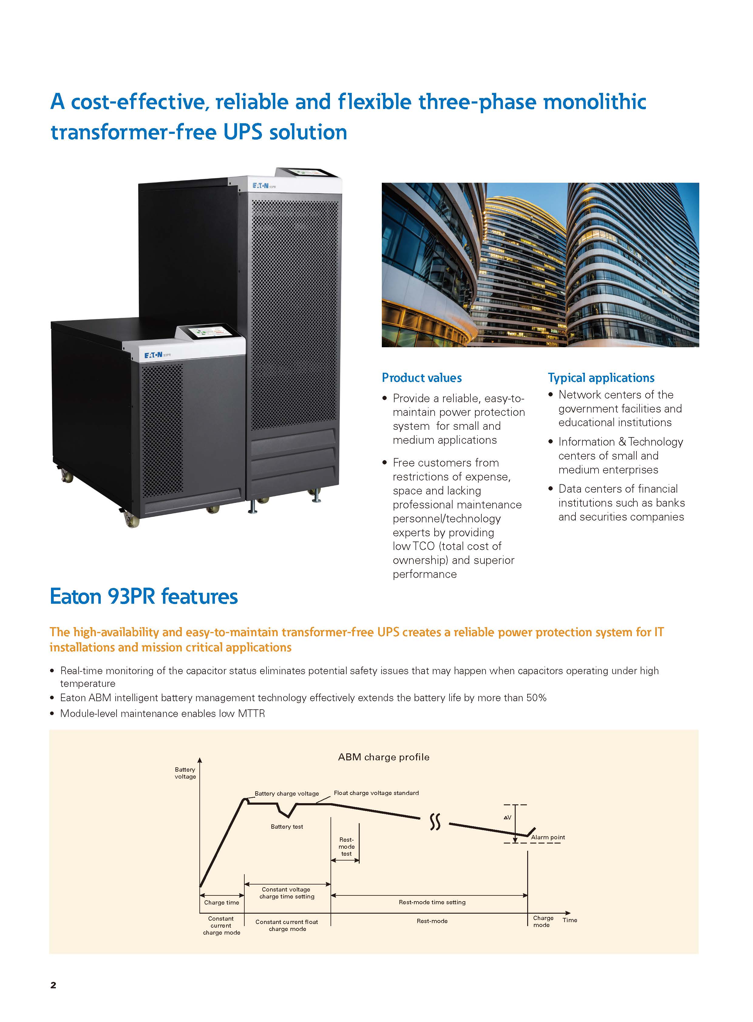 EATON UPS Power Supply Uninterruptible 2200W Online Rack Mount 5PX 9395 93PR UPS 100KVA 200KVA System