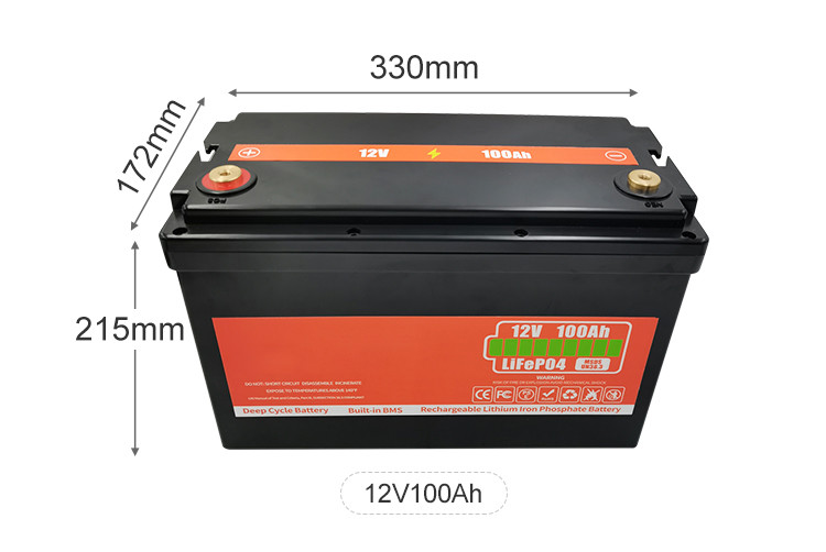100Ah 12V LiFePO4 Rechargeable Battery 1800W Golf Cart Battery Lithium Battery
