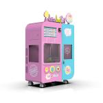 GPS Unattended Automatic Cotton Candy Vending Machine Flexible Mechanical Arm