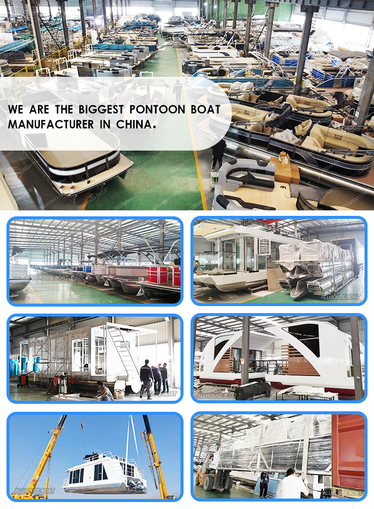 Luxury Aluminum Construction Floating Boat Hotel House Boat 11.5m Length