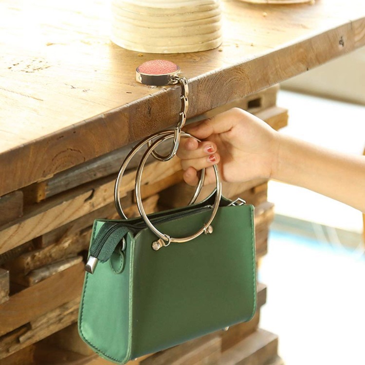 Custom Foldable Purse Hook Zinc Alloy Womens Bag Table Hanger