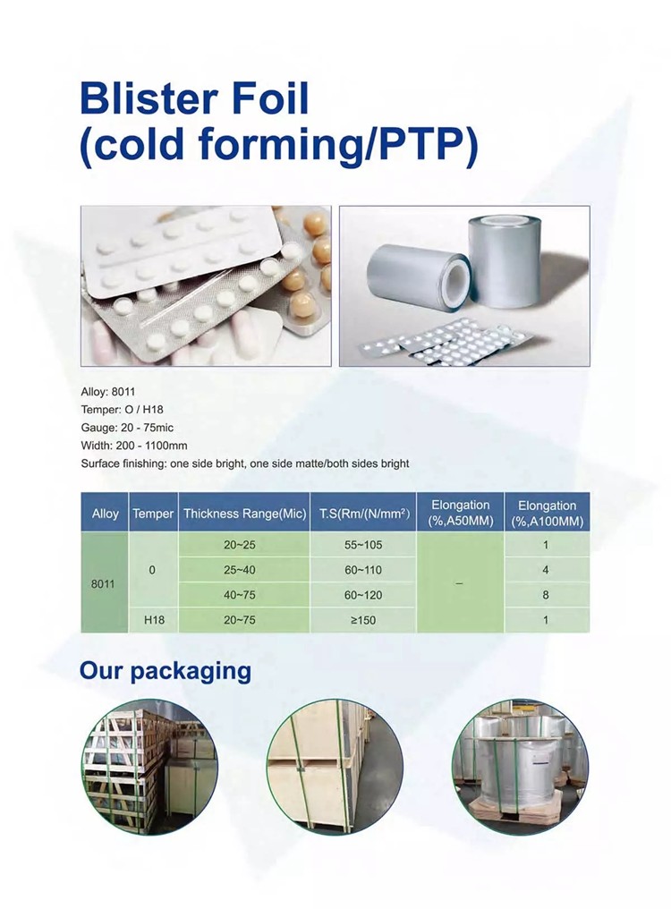 Proof Moisture Ptp Lamination Film Aluminum Alloy Foil