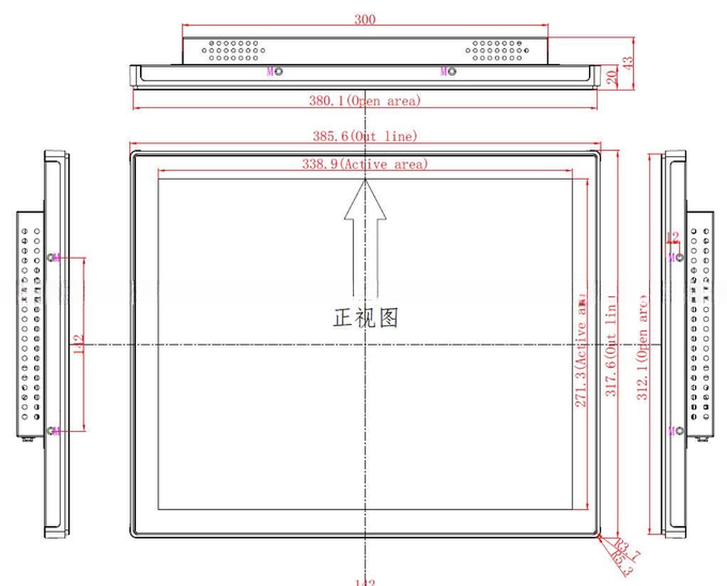 Embedded Wall Mounted General Touch 17 Inch Open Frame Touch Display Industrial Touchscreen Monitor VGA HDMI USB