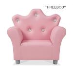 Comfy Modern Kids Furniture Child 'S Crown Armchair Pink PU Leather Sofa For