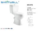 White Two piece toilet 685*350*750 mm Size living room NR121 , Free Standing