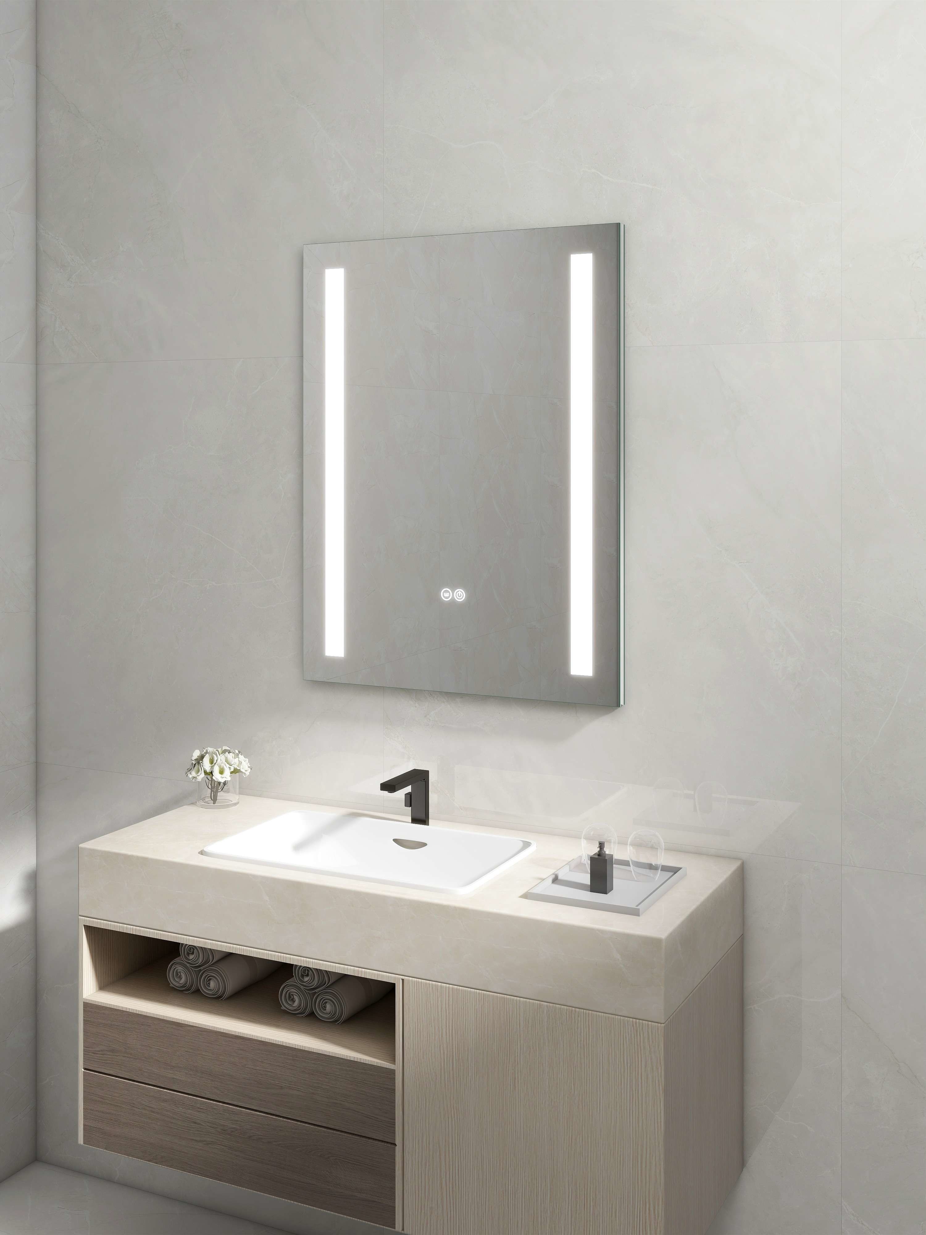 Anti Rust Clear Led Bathroom Cabinet With Mirror Customizable Adjustable Lighting