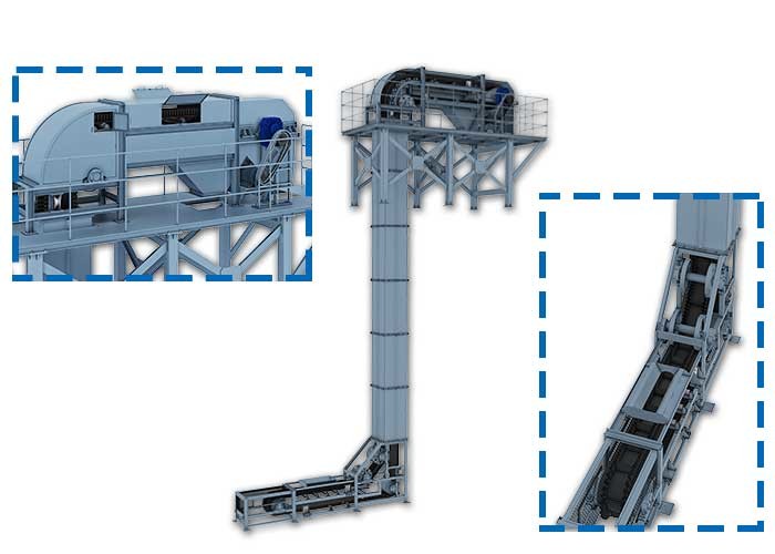 Cleated Conveyor Belt , Sidewall Belt Conveyor Excellent Transporting Effect