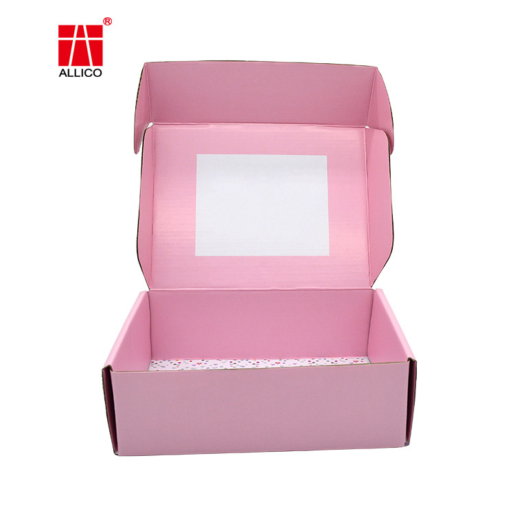 White Pink 210gms C2S Corrugated Mailing Boxes For Clothes