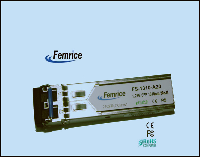 1.25Gbps FC 1310nm Single-mode Dual LC 20km SFP Module