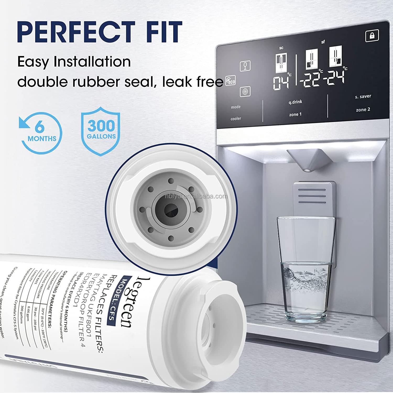 LEGREEN Water Filter Replacement for 4204490 Refrigerator 6 Months Filter Life