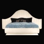 King Size Luxury Modern Bedroom Bed Solid Wood Frame Stainless Steel Leg