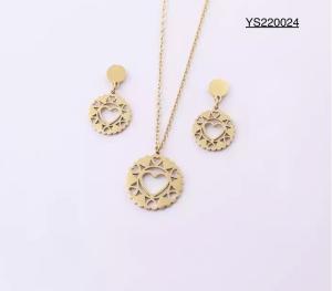 China Cutout Heart Drop Earrings Necklace Set wholesale