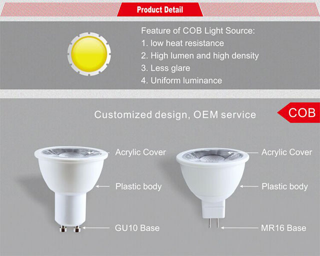 Ra80 COB 3W MR16 LED spot light wholesale