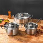 OEM/ODM Kitchen Cookware Cooking Soup Pot Set Stainless Steel Ollas Cookware