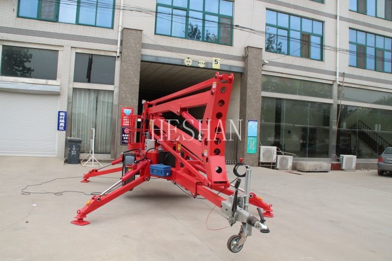 Hered 20m Trailer Telescopic Articulated Cherry Picker Spider Lift Towable Bucket Lift