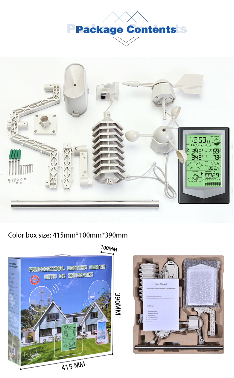 18.5*12.3*2.3cm Multifunctional Household Weather Station Wind Speed Range Of 0-50m/S
