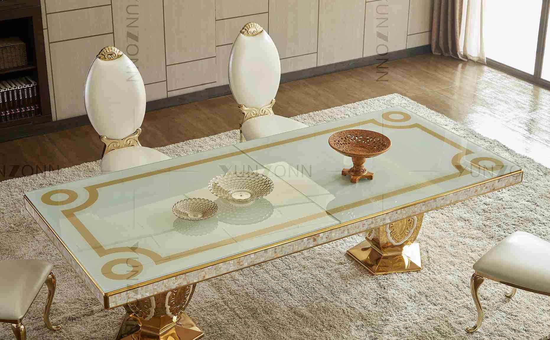 Luxury Noble Atmosphere Wedding Banquet Tables Pattern Dining Table With 10-12 Seaters