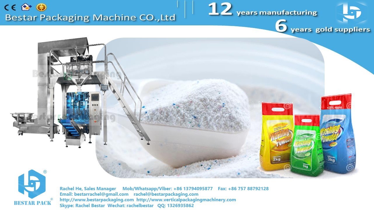 Detergent powder packing machine 400g pouch with hang carrying hole