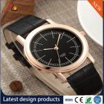 wholesale Pu watch Round dial alloy case quartz watch fashion watch concise