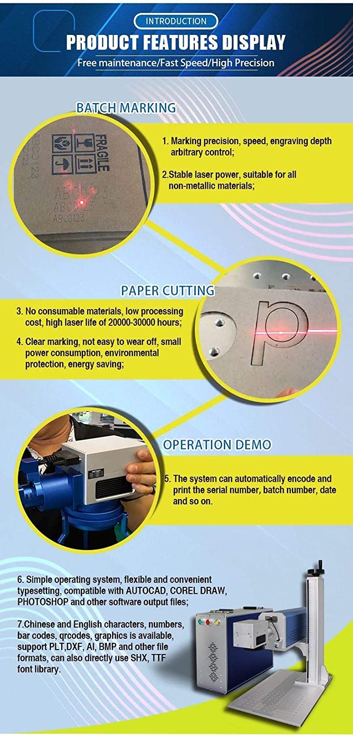 KEYILASER Portable Model 30W 60W 100W DAVI Desktop Co2 Laser Marking Machine On Wood Metal Plastic Tube Acrylic Leather