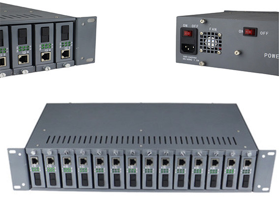 14 Slots Optional Multimode Media Converter 19 Inch 2U Chassis Rack Type