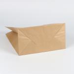 Food Grade Kraft Paper Bags Disposable Custom Printed Strengthen Firmly Handle