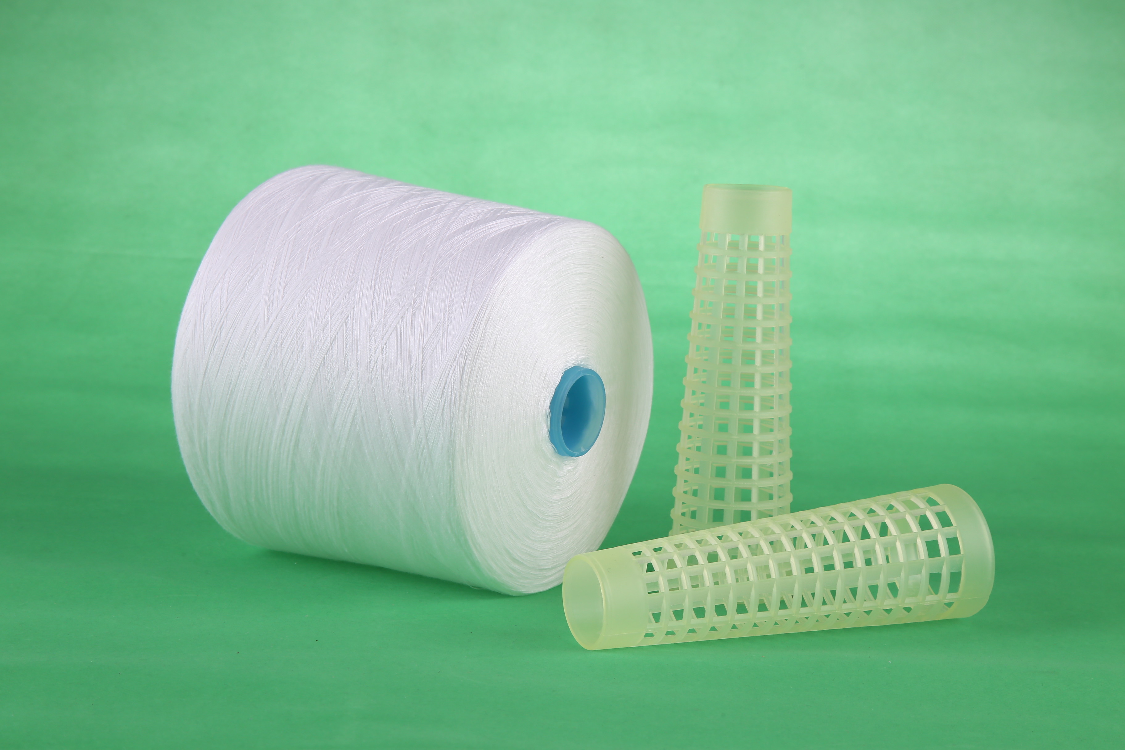 50S /2/3 Counts Bright Poly Spun Yarn Sinopec Staple Fiber Z Twist