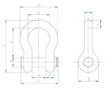 1.25 Inch WLL 12 Tonne Wide Body Shackles Steel Safety Pin Bow Shackle