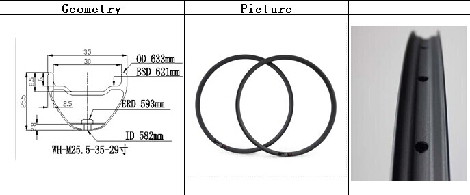 most popular products 29er mtb carbon rims hookless full carbon rims hot sale MTB wheels