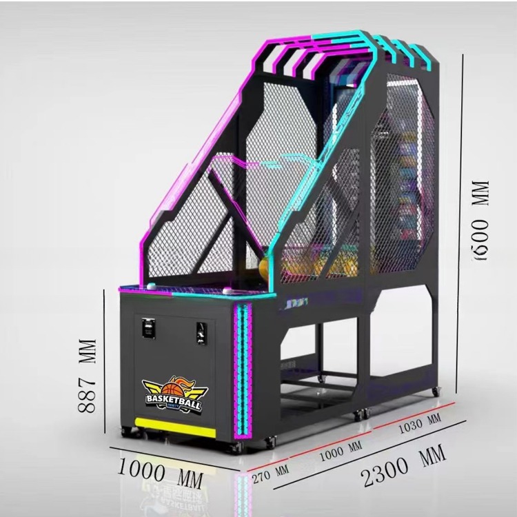 Coin Operated Luxury Street Arcade Basketball Hoop Machine With 55LCD Big Screen