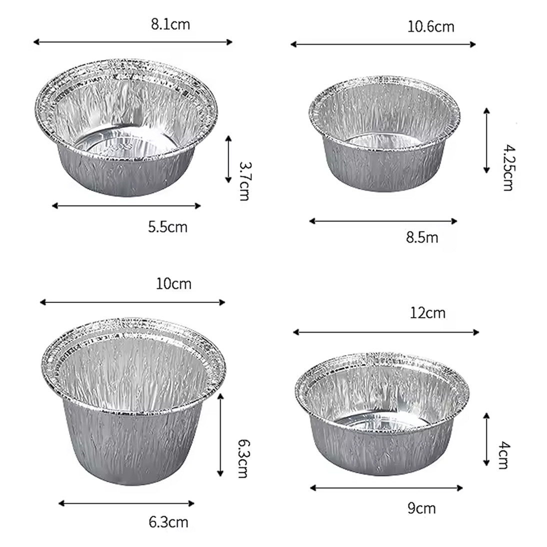 10 Inch Round Foil Pans Disposable Aluminum 2L Big Round Foil Tray