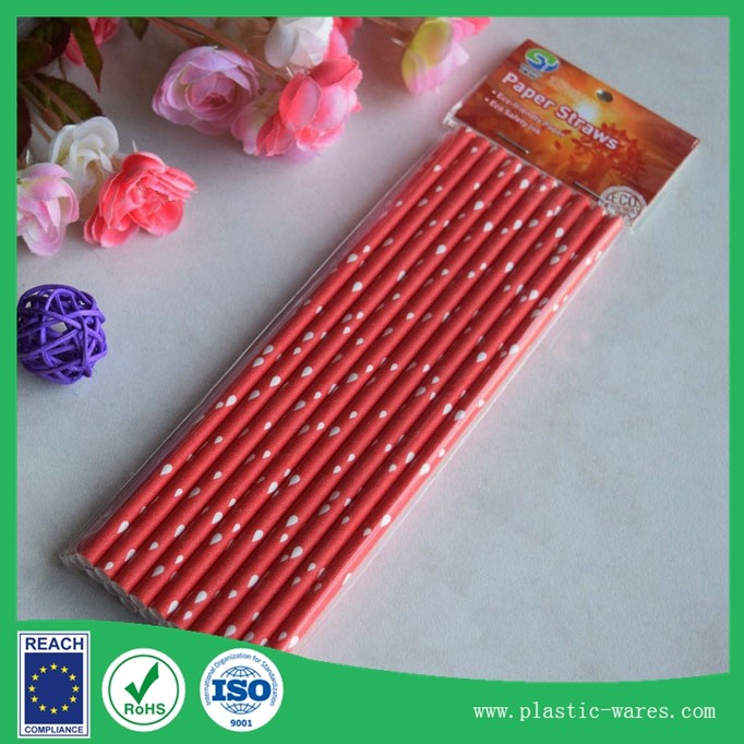 Red color paper drink straws health and environmental protection