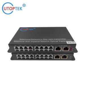 China 8Ch RJ-11 Telephone+2GE Ethernet to fiber converter,PCM Voice over fiber Media Converter ,fxs/fxo to fiber converter wholesale