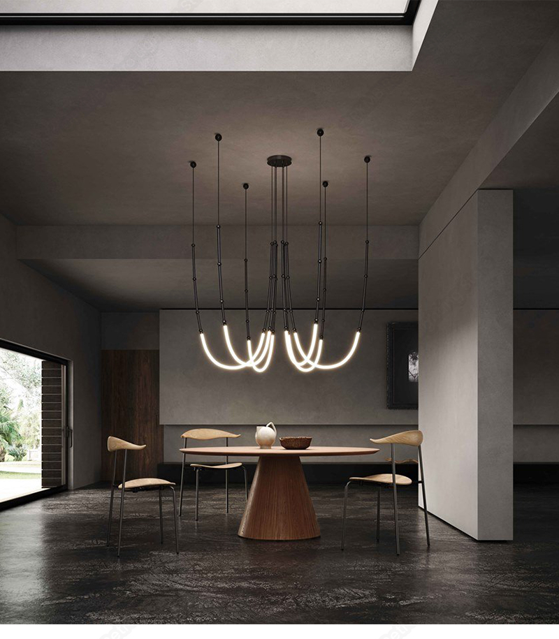 modern minimalistic line chandelier nordic designer creative lamps(wh-mi-450)